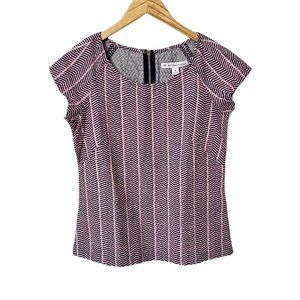 Southern Tide Blue Night Abstract Nicole Top Women's 0 NWT Back Zip Blouse